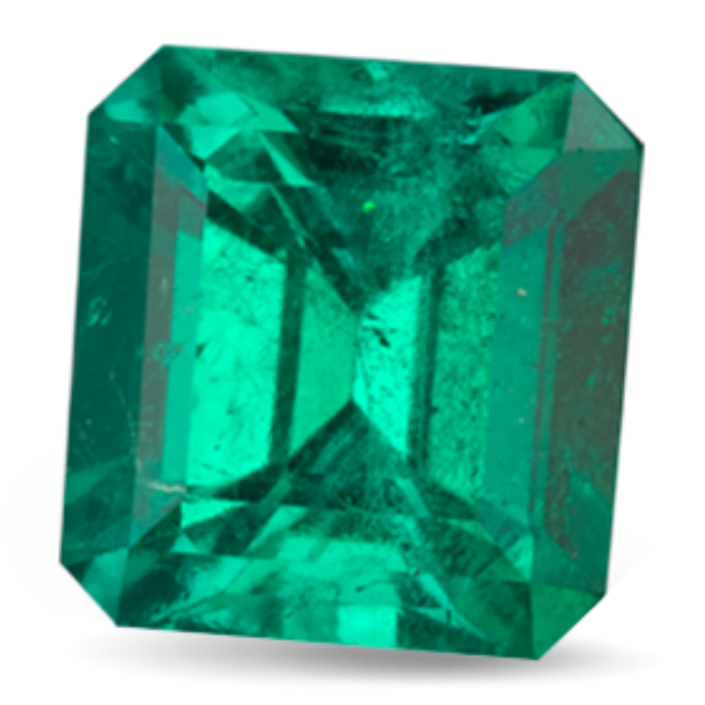A green Emerald, that is cut