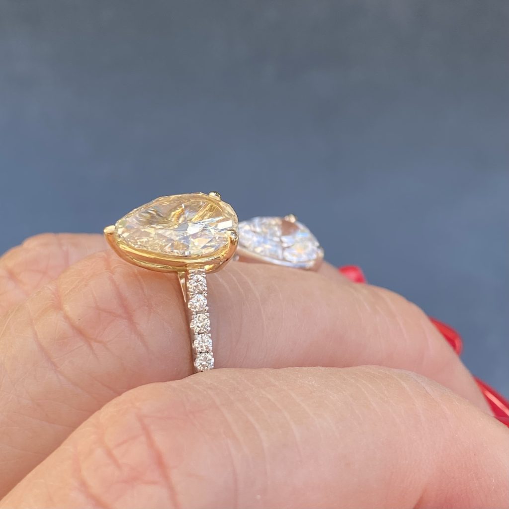 Diamond ring with gold