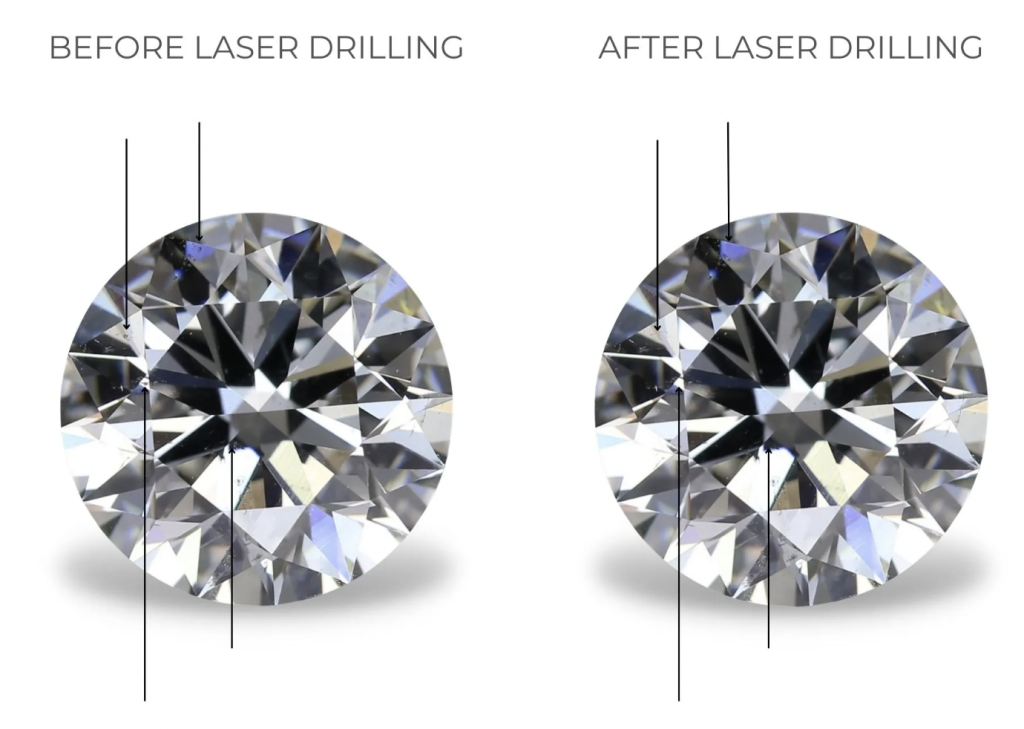 Diamond with out and with filler